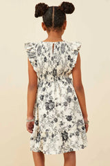 Hayden Girls Antique Floral Smock And Ruffle Dress