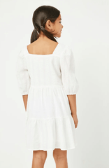 Hayden Girls Button Detail Tiered Dress