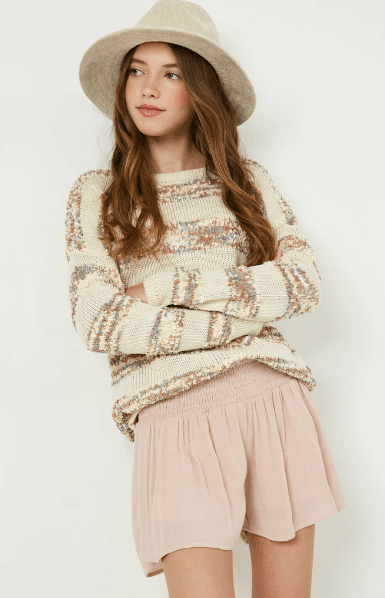 Hayden Girls Smocked Waist Shorts in Mauve