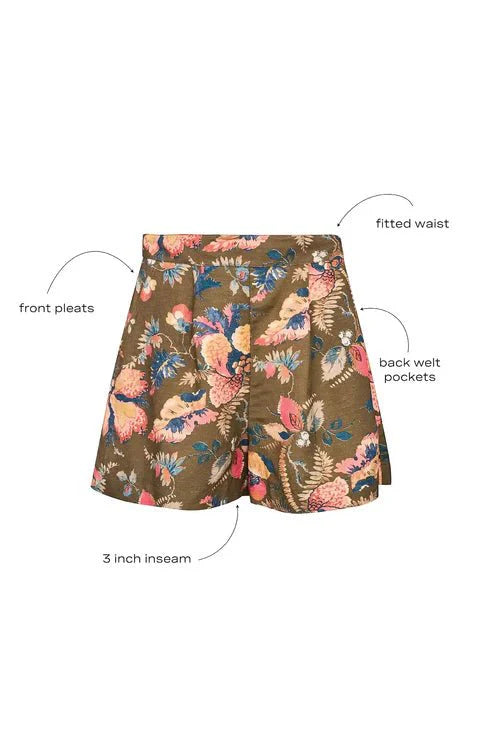 Hunter Bell Ashton Short in Olive Floral
