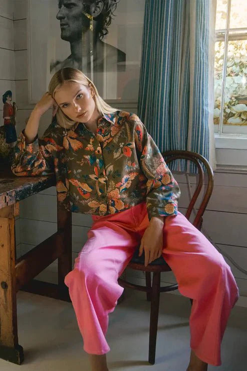 Hunter Bell Clarke Shirt in Olive Floral