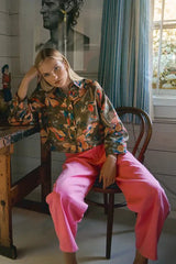 Hunter Bell Clarke Shirt in Olive Floral