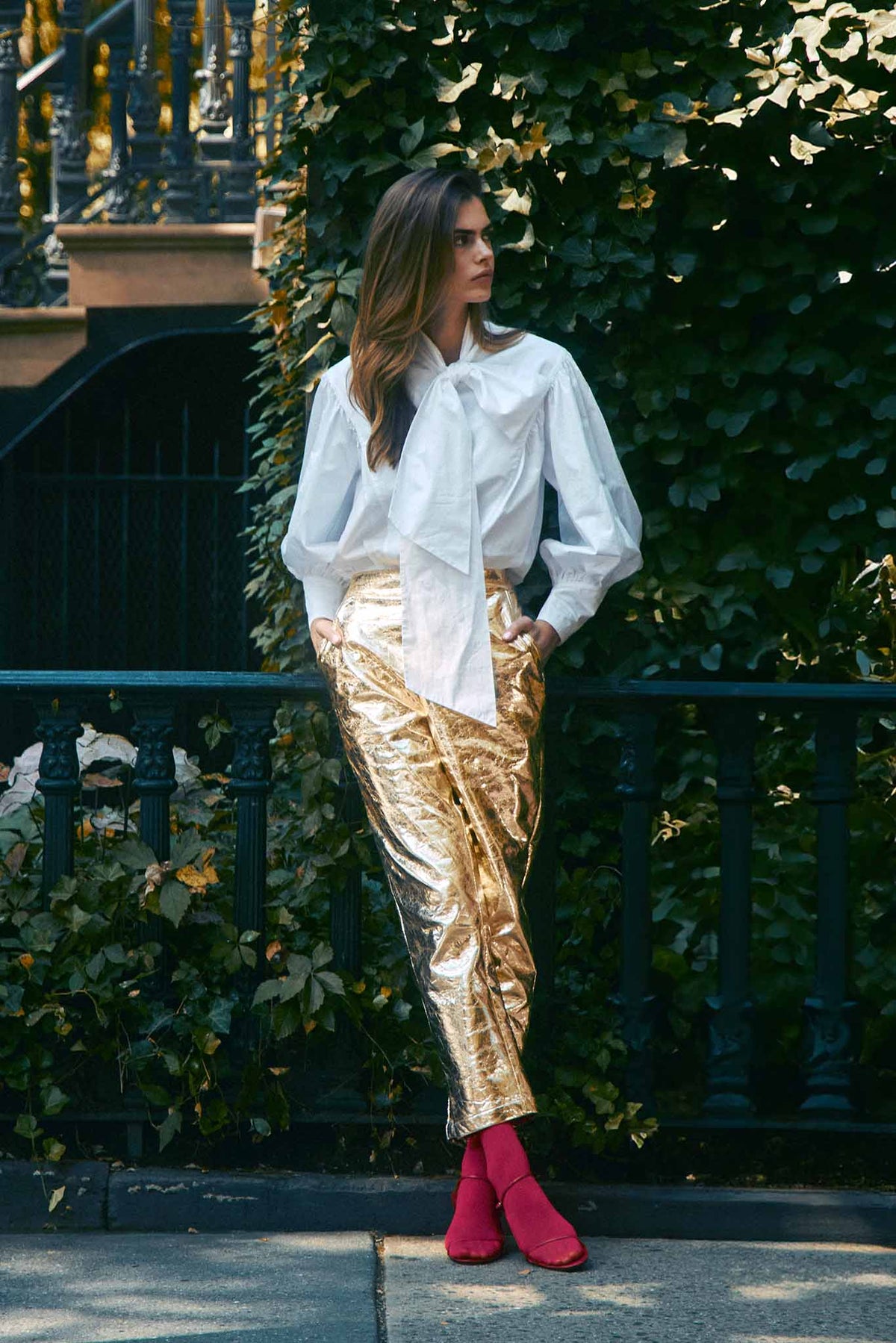Hunter Bell Haskell Pant in Cracked Gold
