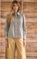 Hunter Bell James Shirt in Navy Bird Block