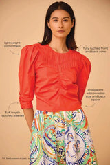 Hunter Bell Jaqueline Top in Red Orange