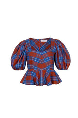 Hunter Bell Kaia Top in Stretch Plaid