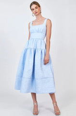 Hunter Bell Mara Dress in Sky Blue Jacquard