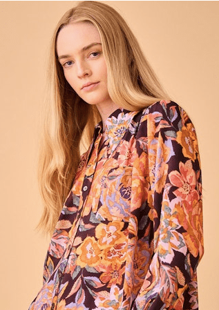 Hunter Bell Miles Shirt in Painterly Floral