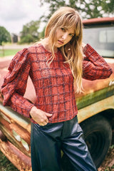 Hunter Bell Natalie Top in Terracotta