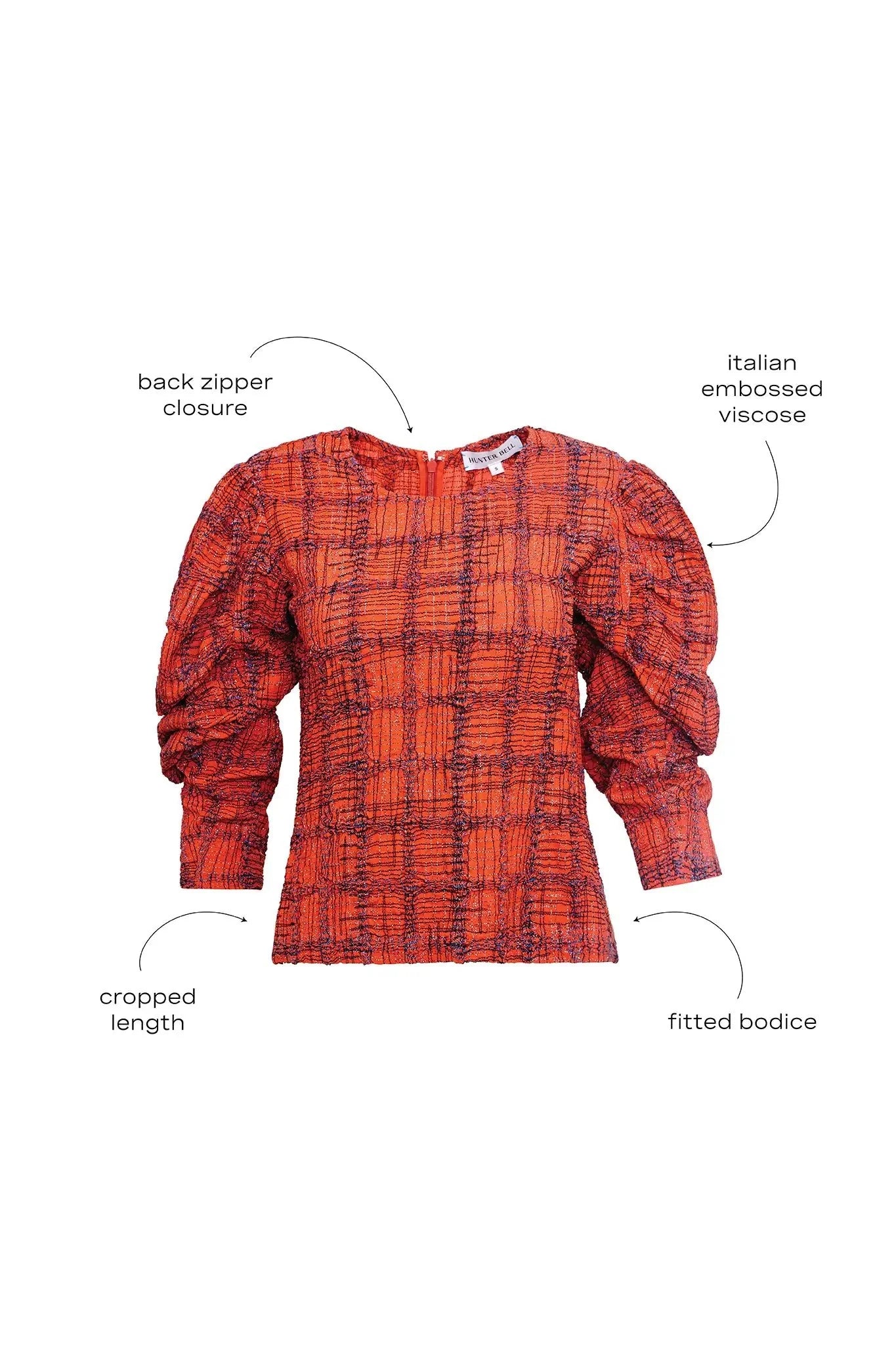 Hunter Bell Natalie Top in Terracotta
