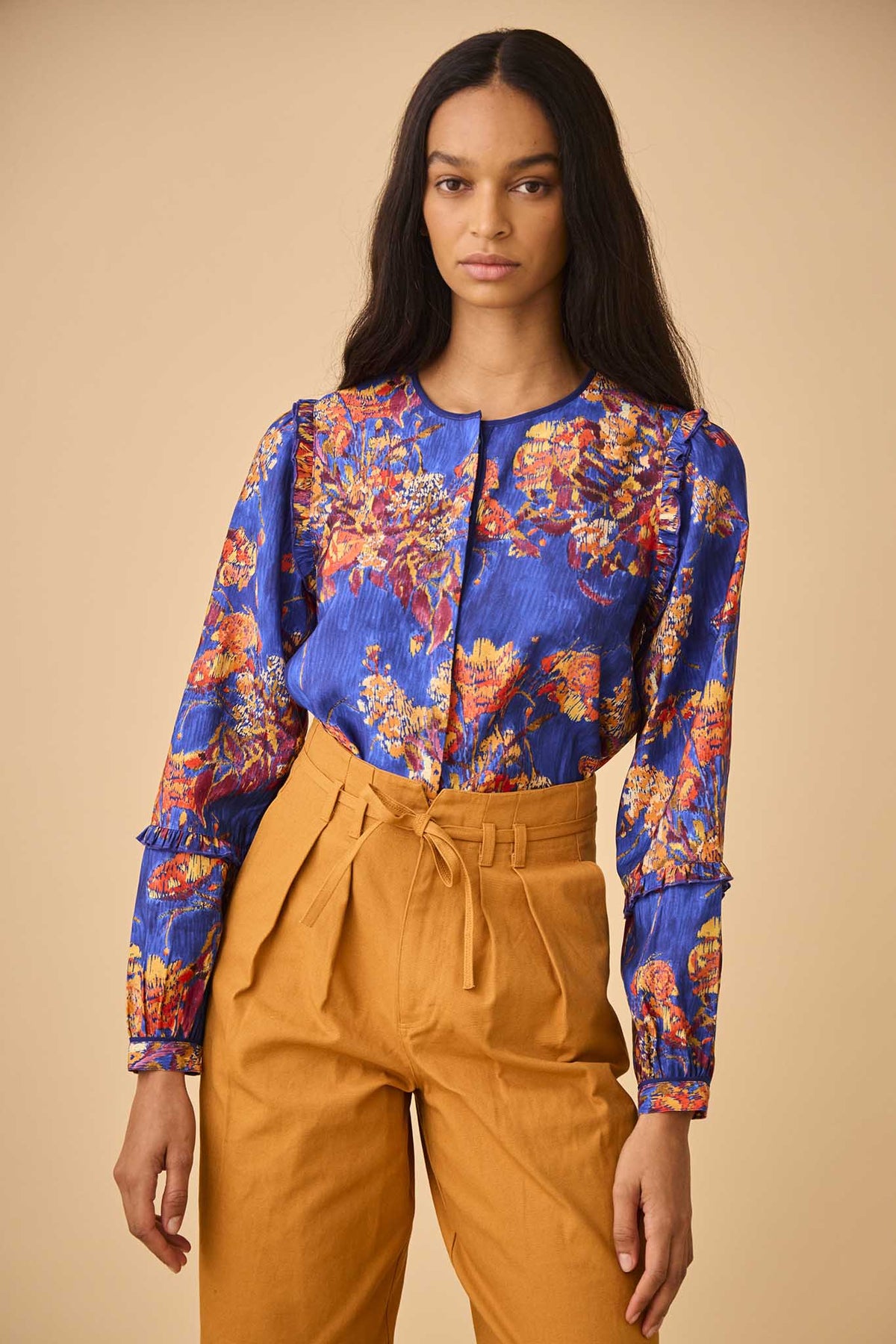 Hunter Bell Weekend Blouse in Watercolor Bouquet
