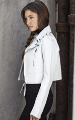 Jakett Erin Burnished Leather Jacket in White