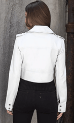 Jakett Erin Burnished Leather Jacket in White