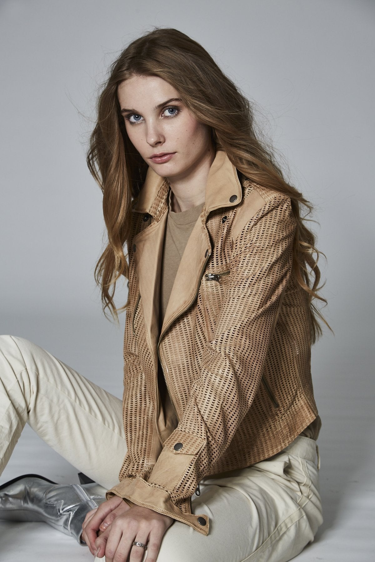 Jakett Josey Perforated Jacket in Sand
