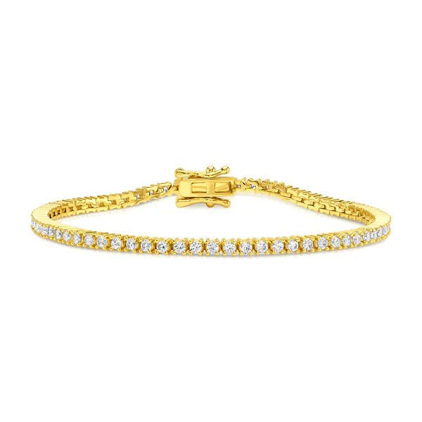 Jen Hansen 2MM Tennis Bracelet 6.5" in Gold