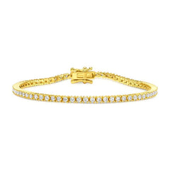 Jen Hansen 2MM Tennis Bracelet 6.5" in Gold