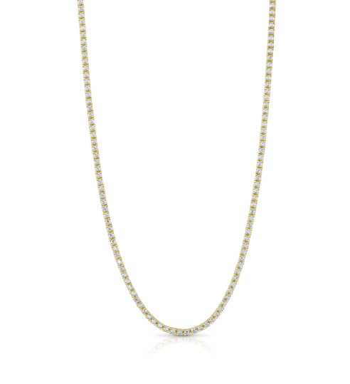 Jen Hansen 2mm Tennis Necklace in Gold 16"