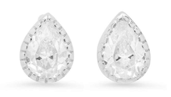 Jen Hansen Crystal Droplet Studs in Silver