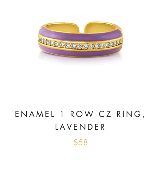 Jen Hansen Enamel 1 Row CZ Ring