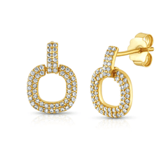 Jen Hansen Open Circle Dangle Studs in Gold