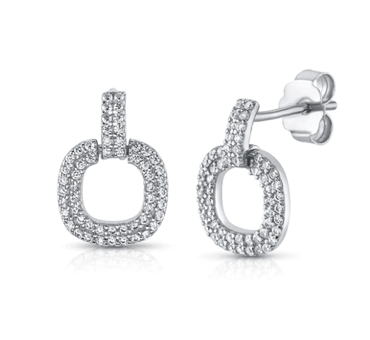 Jen Hansen Open Circle Dangle Studs in Silver