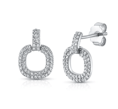 Jen Hansen Open Circle Dangle Studs in Silver