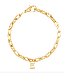 Jen Hansen Paperclip Initial Bracelet in Gold