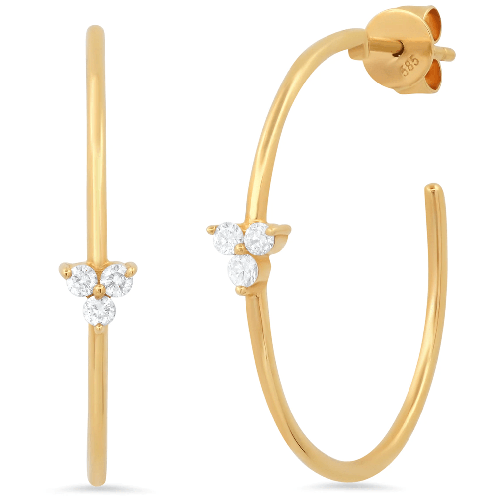 Jen Hansen Small Trio Diamond Hoops