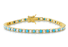 Jen Hansen Tennis Bracelet in Turquoise and Clear