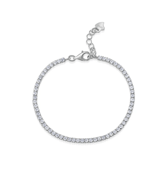 Jen Hansen Thin CZ Tennis Bracelet in Silver 7"