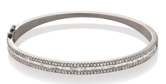 Jen Hansen Timeless Diamond Bangle in Sterling Silver