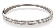 Jen Hansen Timeless Diamond Bangle in Sterling Silver