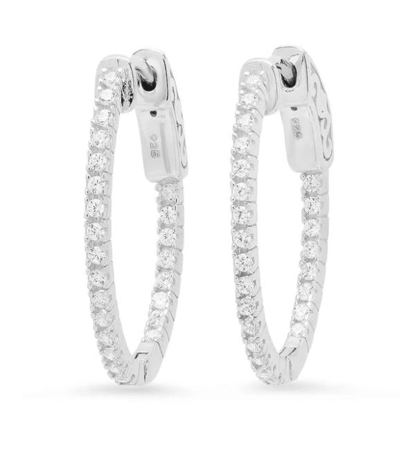 Jen Hansen XS Oval Hoops in Silver