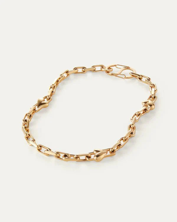 Jenny Bird Art Heart Chain Necklace in Gold