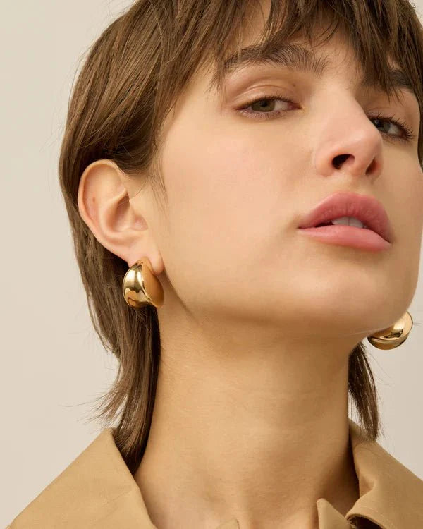 Jenny Bird Art Puff Earrings in Gold