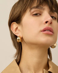 Jenny Bird Art Puff Earrings in Gold