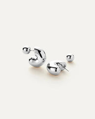 Jenny Bird Tome Hoops Medium in Silver