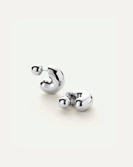 Jenny Bird Tome Hoops Medium in Silver