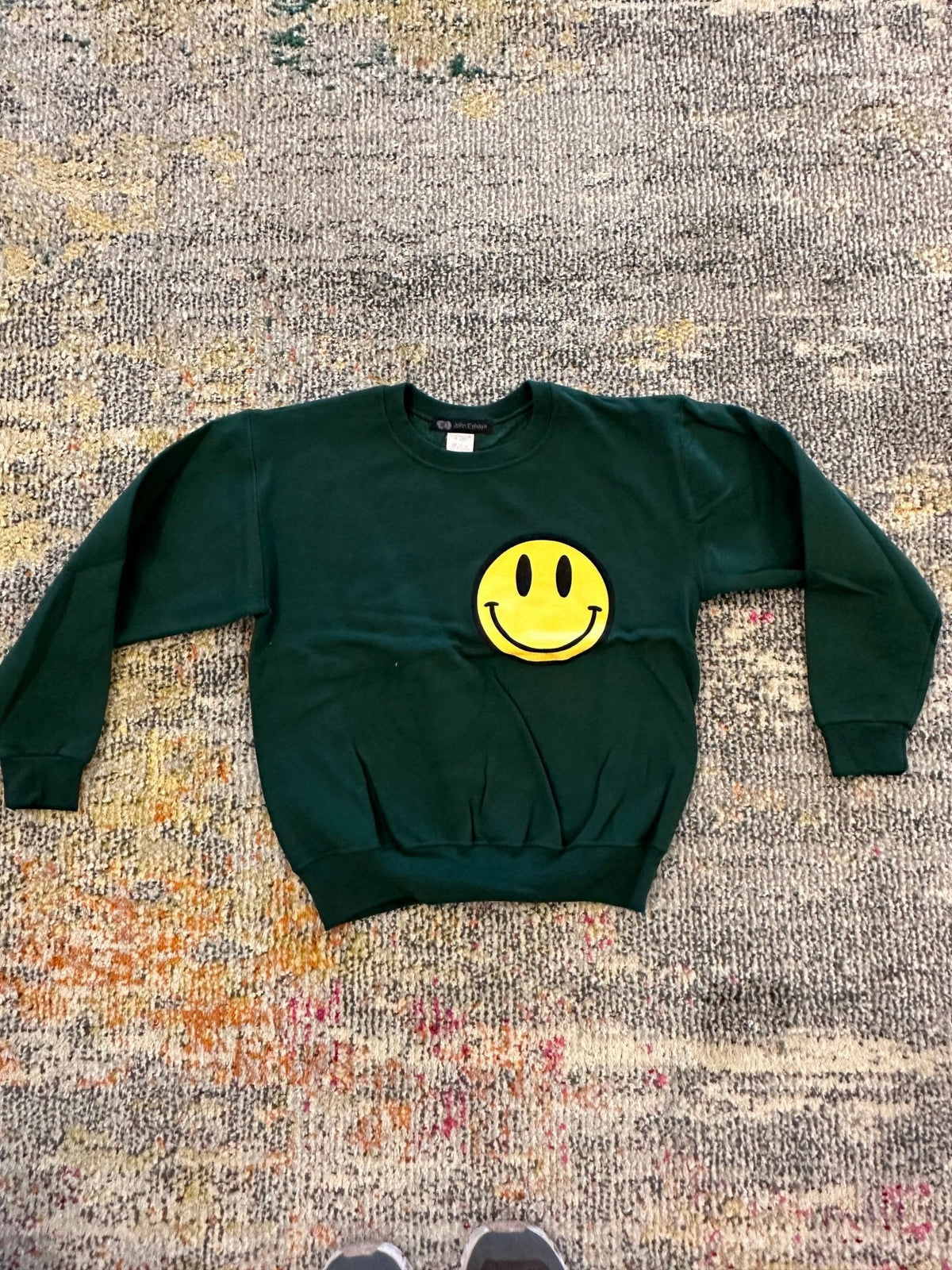 JET Happy Face Crewneck in Green