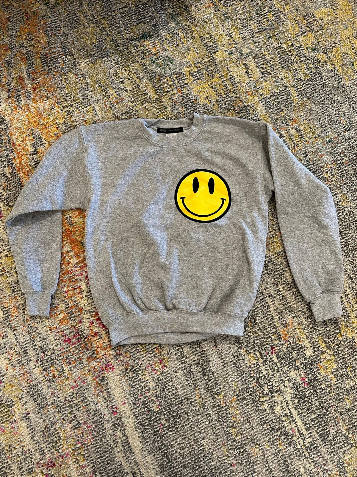 JET Happy Face Crewneck in Grey