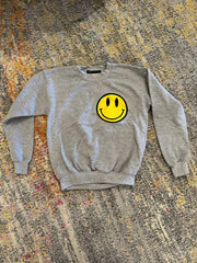 JET Happy Face Crewneck in Grey