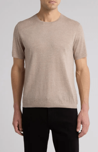 John Varvatos Alvito Crewneck in Fossil Grey