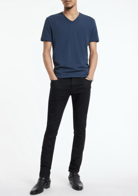 John Varvatos Miles V-Neck in Blue Graphite