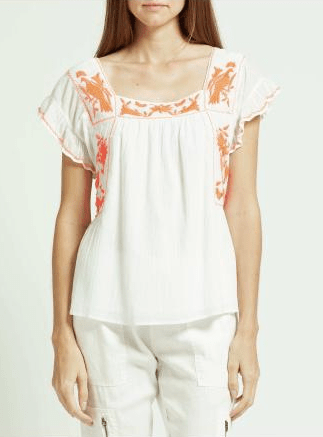 Joie Cleavan Top in Clean White Salsa