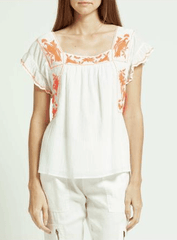 Joie Cleavan Top in Clean White Salsa