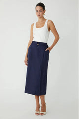 JS71 Jamis Dress in Navy and White