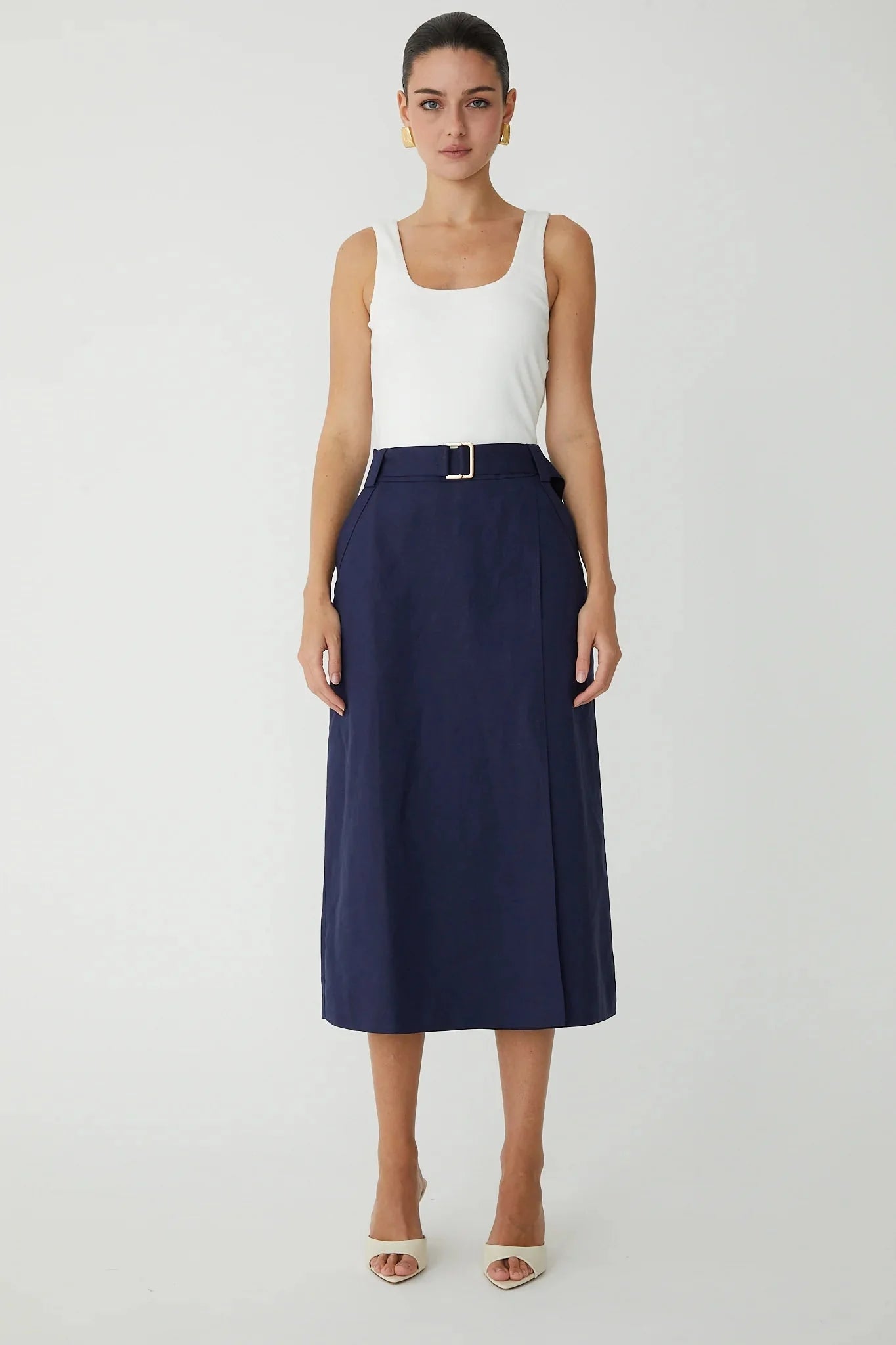 JS71 Jamis Dress in Navy and White