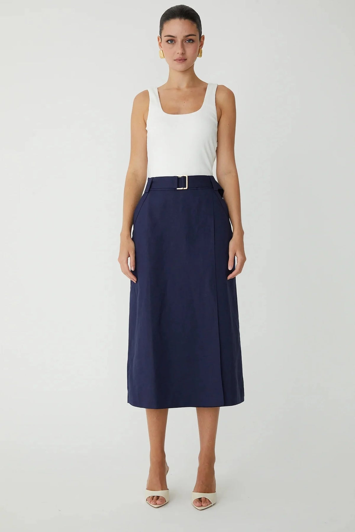 JS71 Jamis Dress in Navy and White