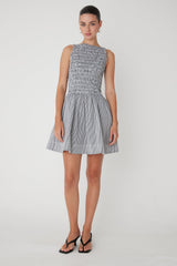 JS71 Marisol Dress in Black White Stripe