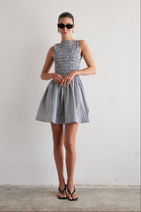 JS71 Marisol Dress in Black White Stripe